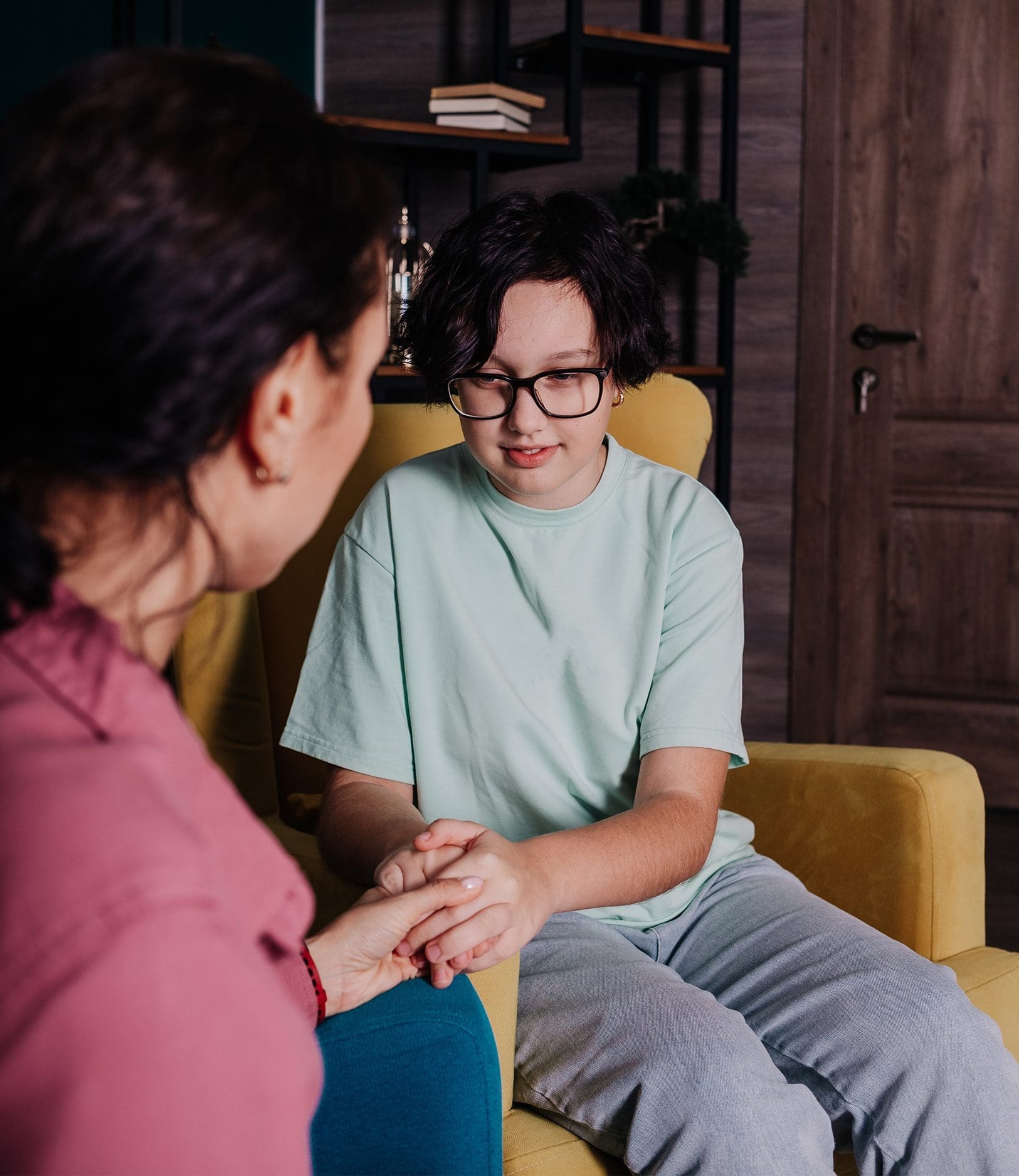 A caregiver assisting a client at home