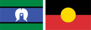 Torres Islander Flag and Aboriginal flag Australia