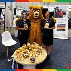 Kuremara Team Posing at Stand with ConnectionFEST Mascot-2