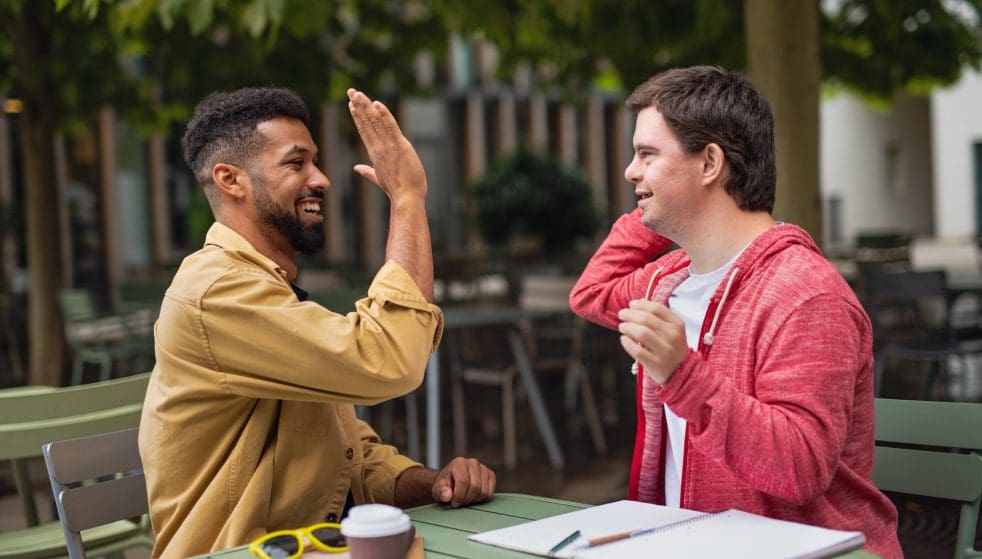 professional support coordinator meeting with a client.